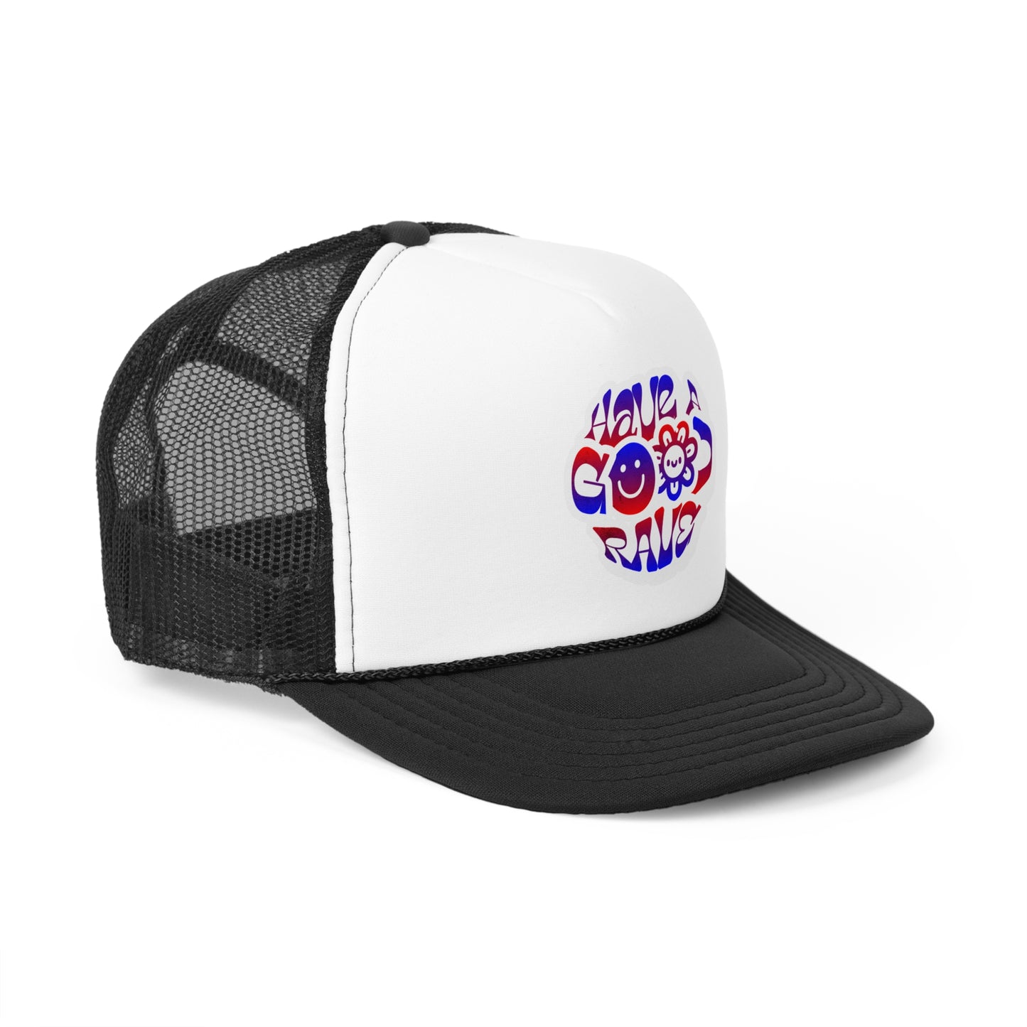 "Have A Good Rave" Blue and Red Trucker Hat
