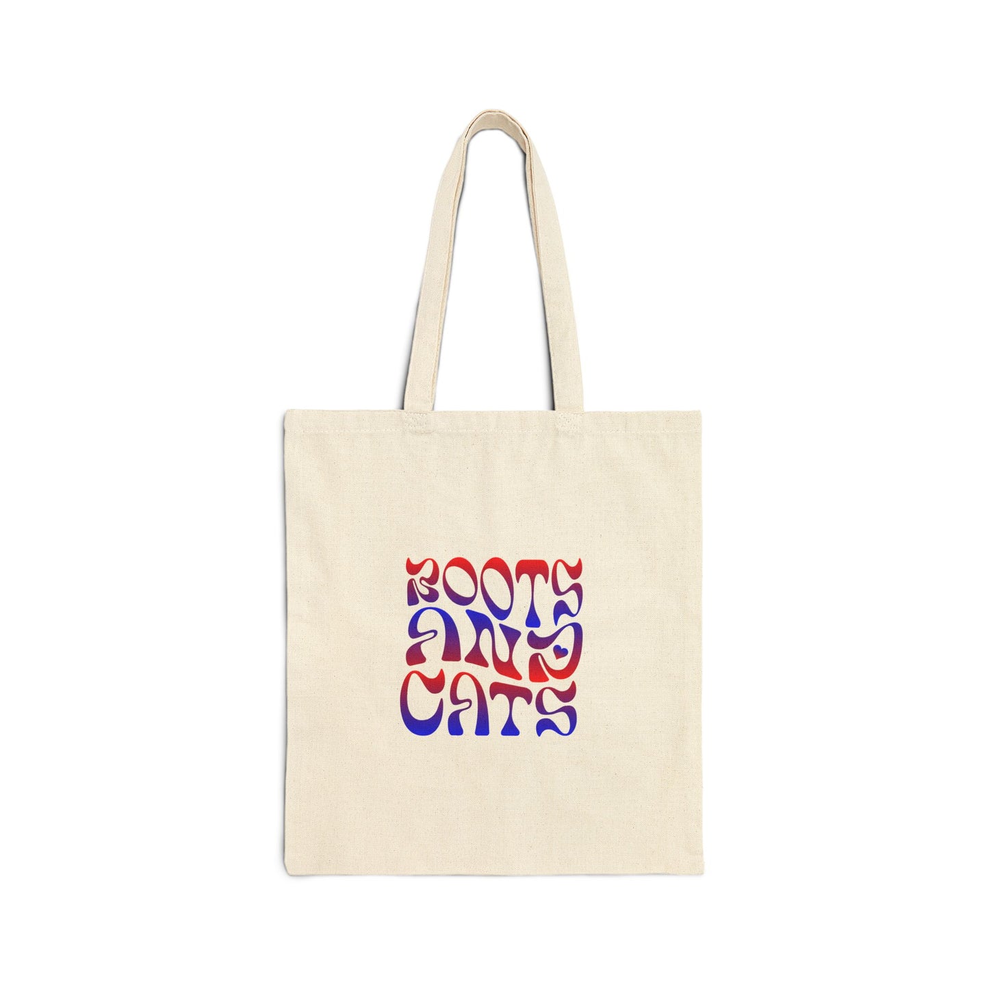"Boots and Cats" Blue and Red Tote Bag
