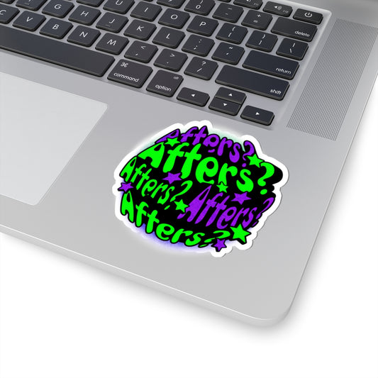 "Afters?" Green and Purple Sticker