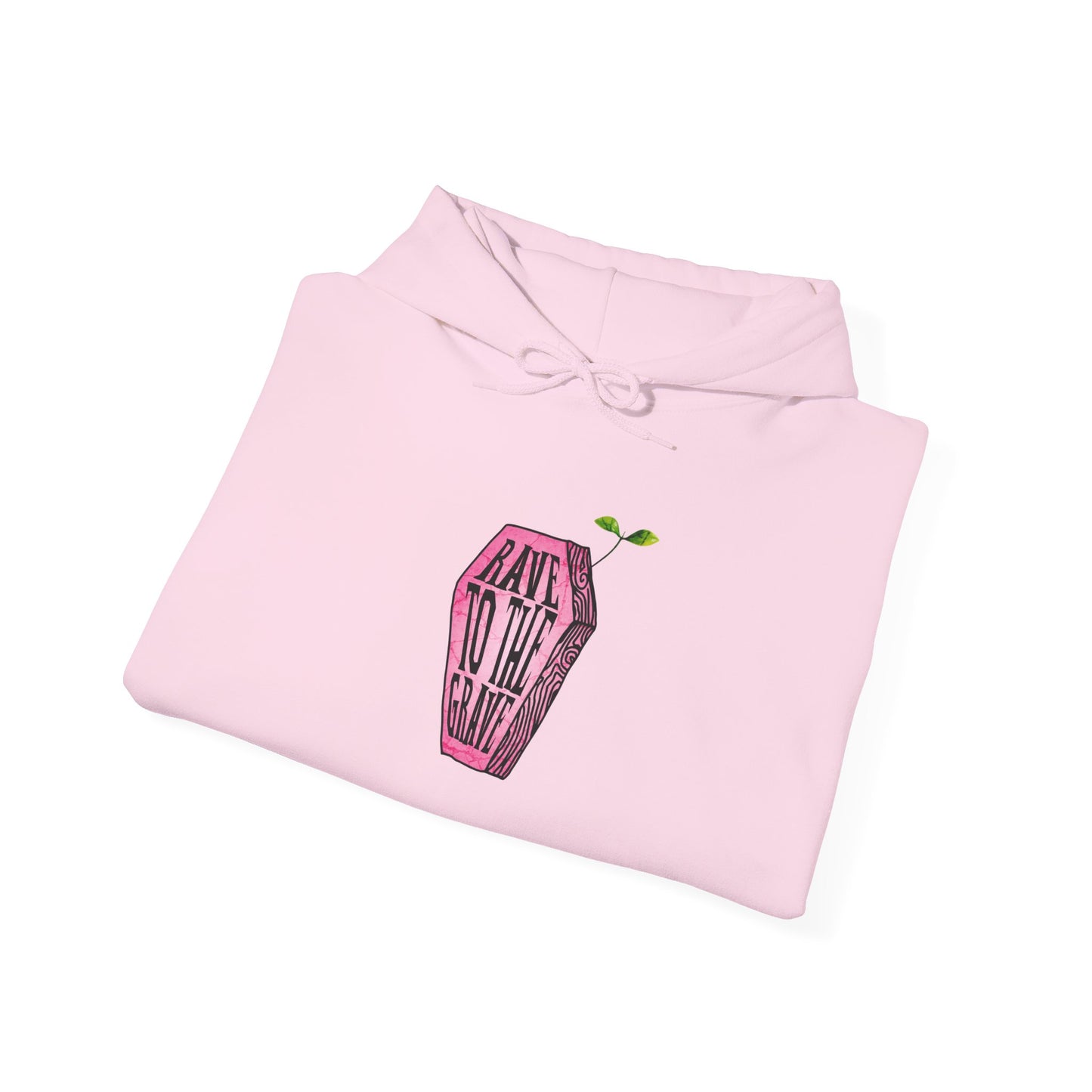 "Rave to the Grave" Pink Hoodie