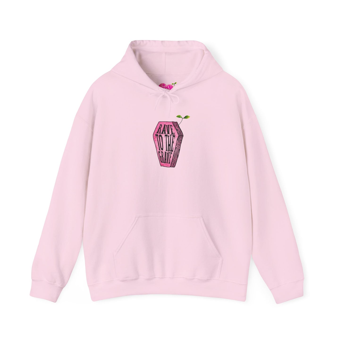 "Rave to the Grave" Pink Hoodie