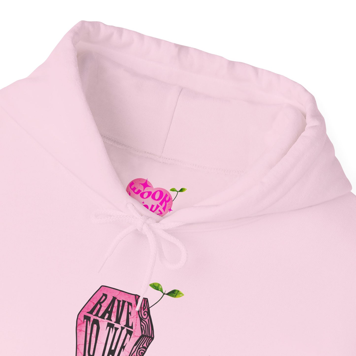 "Rave to the Grave" Pink Hoodie