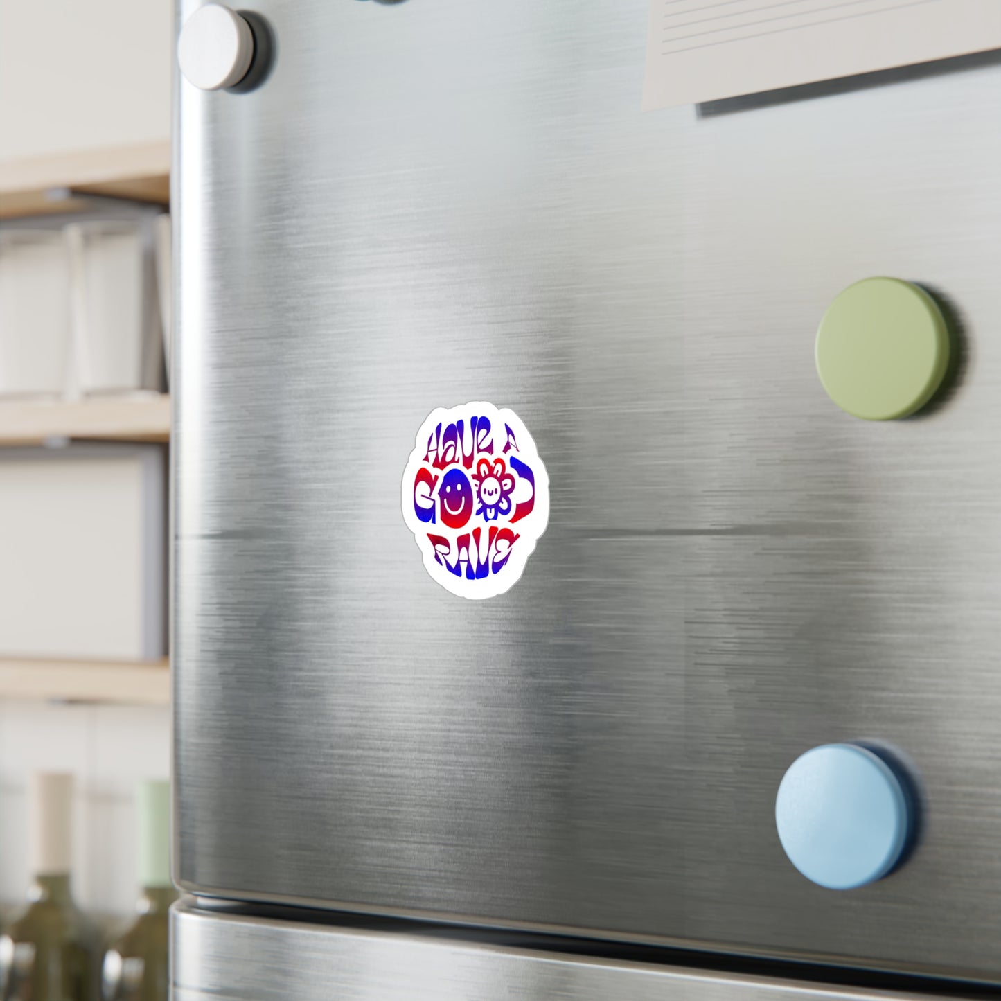 "Have A Good Rave" Blue and Red Sticker