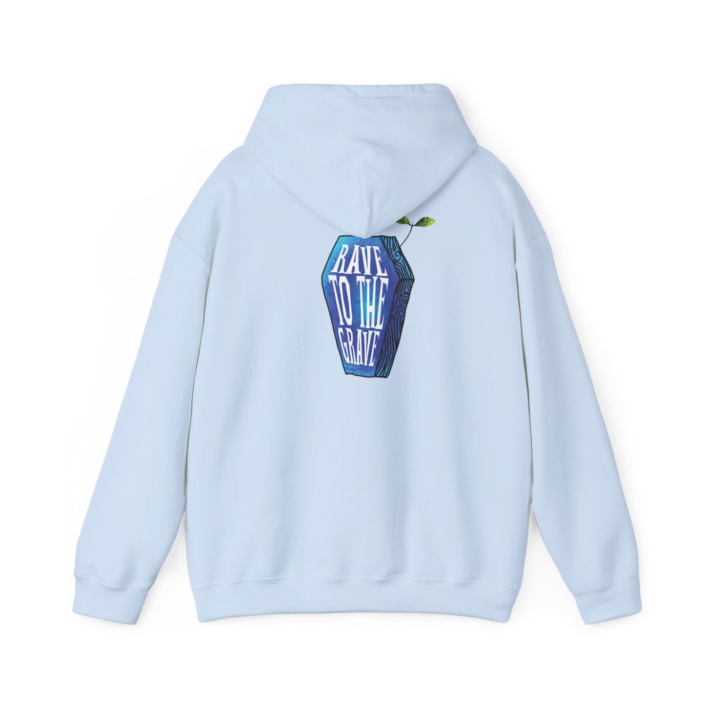 "Rave to the Grave" Blue Hoodie