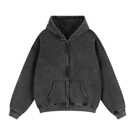 'Afters?' Blue Zip Washed Hoodie
